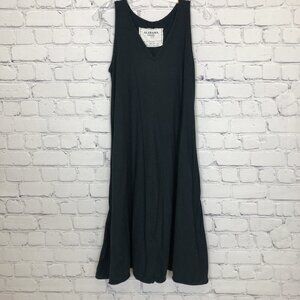 Alabama Chanin Black 100% Organic Cotton Dress Size S Sleeveless